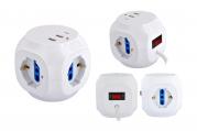 Multipresa Cubo 3 Prese Schuko + 3 USB + 1 Type-C e Interuttore con Cavo da 1,5m