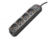 Multipresa 4pos bipasso/schuko + interrutt nuovo modello nera spina 16A