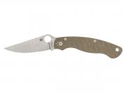 Spyderco MILITARY 2 BROWN CANVAS MICARTA CPM CRUWEAR C36MPCW2