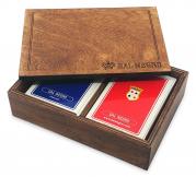 DAL NEGRO PORTA CARTE IN LEGNO TINTA NOCE A 2 MAZZI - VUOTO - 003352