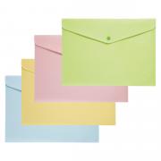 Set 4 Buste con bottone - PPL - 33,5x23.5 cm - Mix 4 colori Pastello Lebez