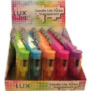 LUX CANDLE LITE TURBO TORCH TRASPARENTI (25PZ) 6577