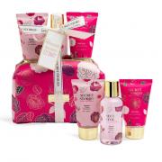 IDC Institute Secret Stories Wash Bag Set - Trousse Regalo con Gel Doccia 100 ml, Lozione Corpo 70 ml e Shampoo 70 ml