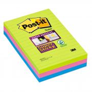 BLOCCO 90foglietti Post-it  Super Sticky RIGHE 101x152mm 660-3SSUC COLORI ULTRA