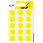 Blister 90 etichetta adesiva tonda PSA giallo D19mm Avery
