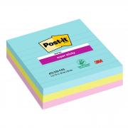 Cf. 3pz blocco 70fg. Post-it  Super Sticky 101x101mm righe COSMIC 675-3SS-COS