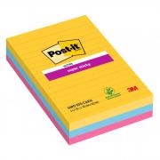 Cf.3pz blocco 90fg. Post-it Super Sticky RIGHE 101x152mm 4690-3SS-CARN Carnival