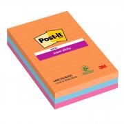 Cf. 3pz blocco 90fg. Post-it  Super Sticky RIGHE 101x152mm 4690-3SS-BOOS Boost