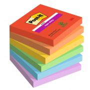 Cf. 6pz blocco 90foglietti Post-it  Super Sticky 76x76mm 654-6SS-PLAY Playful