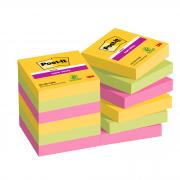 Cf. 12pz blocco 90fg. Post-it  Super Sticky 47,6x47,6mm 622-12SS-CARN Carnival