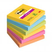 Cf. 6pz blocco 90foglietti Post-it  Super Sticky 76x76mm 654-6SS-CARN Carnival