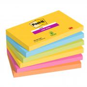 Cf. 6pz blocco 90fg. Post-it  Super Sticky 76x127mm 655-6SS- CARN Carnival