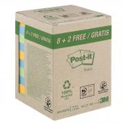 ValuePack 10 blocchi 100fg Post-it  carta ricic.colori pastel 76X76mm 654-RCP10