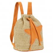 ZAINO IN PAGLIA CON STELLA MARINA ARANCIONE