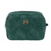 Busta Grande Emanuela Biffoli Verde Petrolio in Ecopelle Scamosciata con Fodera Personalizzata e Dettagli Dorati