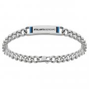 Bracciale Uomo Atalanta in Acciaio 316L a Catena Gourmette con Piastra Smaltata Bicolor 21,5 cm