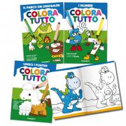 6 Album da Colorare Blasetti Linea 2 Dinosauri - Numeri - Puntini da unire - 24 Facciate Carta 120 gr
