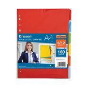 DIVISORI IN CARTONCINO 160gr A4 PER RACCOGLITORI A 4 ANELLI - 6 TASTI
