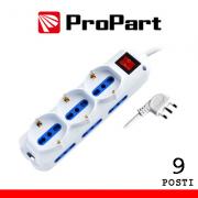 Multipresa 6 Prese Bipasso e 3 Schuko con Interruttore e Spina 16A Bianca con Cavo da 1,5m