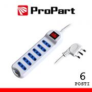 Multipresa 6pos bipasso spina16A +interr.