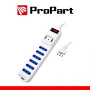Multipresa 6 posti 10/16A bipasso 2P+T + 2 prese USB 2.1A RICARICA RAPIDA  + int