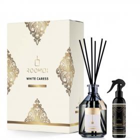 COFANETTO REGALO PROFUMATORE ROOMOI 500 ml WHITE CARESS + HOME SPRAY 200 ml