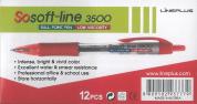 BIRO SIAM LINEPLUS ROSSO  (12PZ)